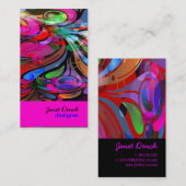 PixDezines Retro Swirls Visitekaartje (Voorkant / Achterkant)
