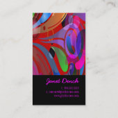 PixDezines Retro Swirls Visitekaartje (Achterkant)