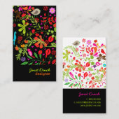 PixDezines RETRO TREE/DIY achtergrondkleur Visitekaartje (Voorkant / Achterkant)