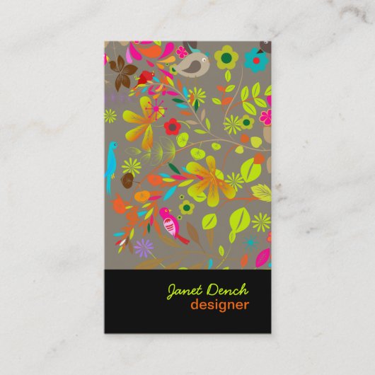 PixDezines Retro Tree/DIY achtergrondkleur Visitekaartje (Voorkant)