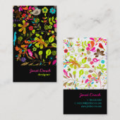 PixDezines Retro Tree, neonkleuren/diy achtergrond Visitekaartje (Voorkant / Achterkant)