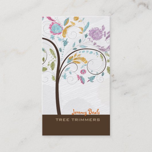 PixDezines retro Tree Trimmers ♥ ♥ Visitekaartje (Voorkant)