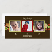 PixDezines retro-versieringen, fotokaarten Feestdagenkaart (Voorkant / Achterkant)