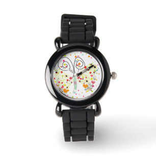 PixDezines retro vlinders Horloge