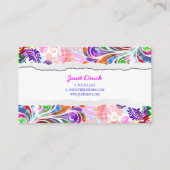 PixDezines retro zwirls/neonkleuren Visitekaartje (Achterkant)