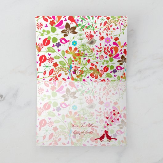 PixDezines retrotree/DIY achtergrond +trim kleuren Kaart (Binnen)