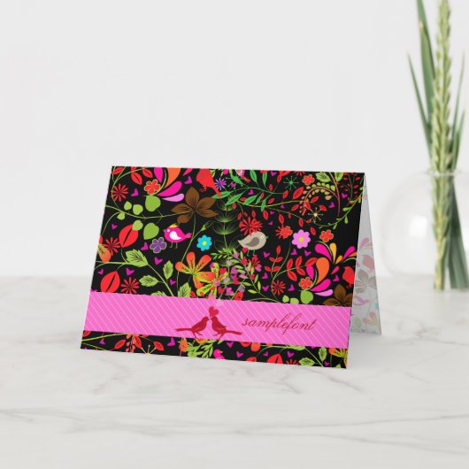 PixDezines retrotree/DIY achtergrond +trim kleuren Kaart (Voorkant)