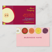 PixDezines Rode appel / smoothie Visitekaartje (Voorkant / Achterkant)