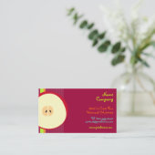 PixDezines Rode appel / smoothie Visitekaartje (Staand voorkant)