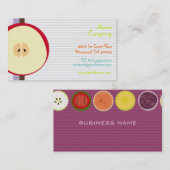 PixDezines Rode appel / smoothie Visitekaartje (Voorkant / Achterkant)