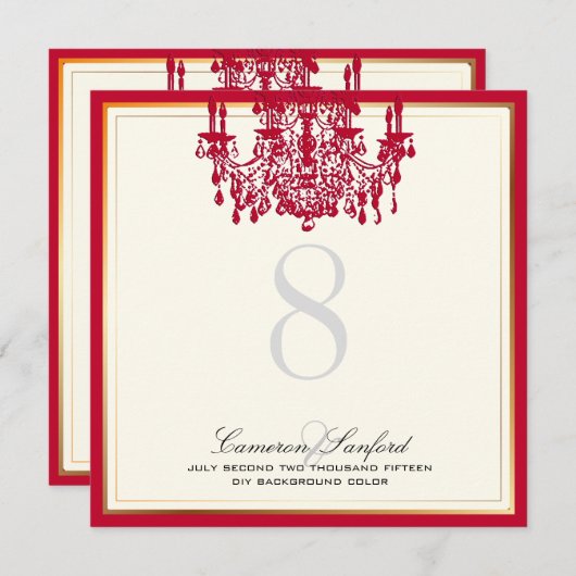 PixDezines rode kaareliers/tabelnummers Kaart (Voorkant / Achterkant)