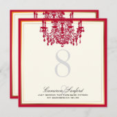 PixDezines rode kroonluchters/tafel nummers Kaart (Voorkant / Achterkant)