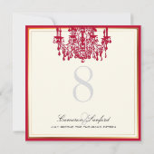 PixDezines rode kroonluchters/tafel nummers Kaart (Achterkant)