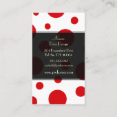 PixDezines rode polka-punten Visitekaartje (Achterkant)