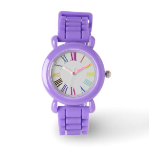 PixDezines Romeinse cijfers/diy achtergrond kleur Horloge
