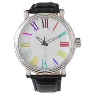 PixDezines Romeinse cijfers/diy achtergrondkleur Horloge