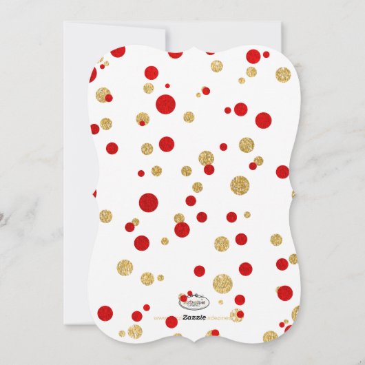 PixDezines rood/goud/faux folie confetti/vakantie Feestdagenkaart (Achterkant)