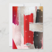 PixDezines Rood Zwart Waterverf Bar Mitzvah Kaart (Achterkant)