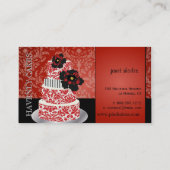 PixDezines roodfluwelen taart/pâtisserie Visitekaartje (Achterkant)