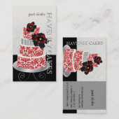 PixDezines roodfluwelen taart/pâtisserie Visitekaartje (Voorkant / Achterkant)