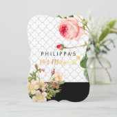 PixDezines Roos Garden Bat Mitzvah/DIY achtergrond Kaart (Staand voorkant)