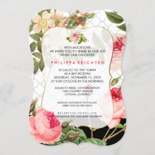 PixDezines Roos Garden Bat Mitzvah/DIY achtergrond Kaart