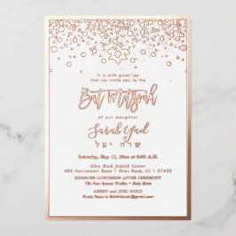 PixDezines Roos Gold Bat Mitzvah DIY Background Folie Uitnodiging