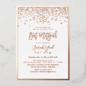 PixDezines Roos Gold Bat Mitzvah DIY Background Folie Uitnodiging (Voorkant)