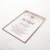 PixDezines Roos Gold Bat Mitzvah DIY Background Folie Uitnodiging (Gedraaid)