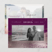 PixDezines Roos Gold Brush Strokes Sla je datum op Briefkaart (Voorkant / Achterkant)