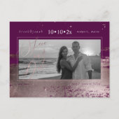 PixDezines Roos Gold Brush Strokes Sla je datum op Briefkaart (Voorkant)