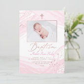 PixDezines Roos Gold Celtic Cross Baptisme Kaart (Staand voorkant)