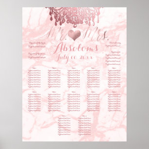 PixDezines Roos Gold Chandelier/Heart/Marble Poster