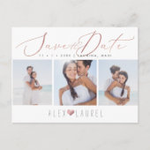 PixDezines Roos Gold Elegant Kalligrafie Opslaan D Briefkaart (Voorkant)