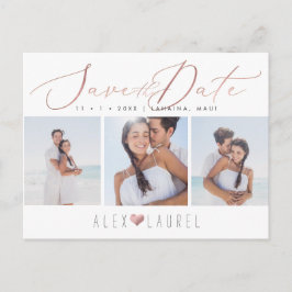 PixDezines Roos Gold Elegant Kalligrafie Opslaan D Briefkaart