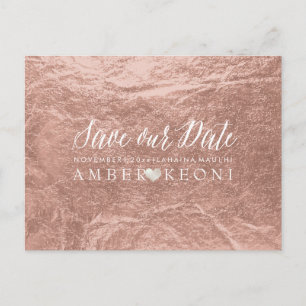 PixDezines Roos Gold/Faux Foil/Save Date Aankondigingskaart