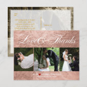 PixDezines Roos Gold/Faux Folie/bruiloft Bedankt Briefkaart (Voorkant / Achterkant)