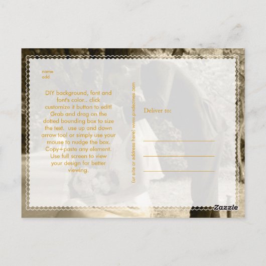 PixDezines Roos Gold/Faux Folie/bruiloft Bedankt Briefkaart (Achterkant)