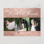 PixDezines Roos Gold/Faux Folie/bruiloft Bedankt Briefkaart (Voorkant)