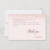 PixDezines Roos Gold Glitter Monogram Hartelijk da Bedankkaart (Achterkant)