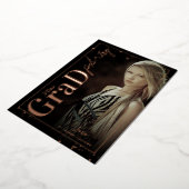 PixDezines Roos Gold Graduation Party Real Folie Uitnodiging (Gedraaid)