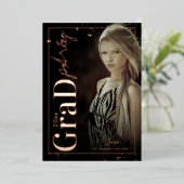 PixDezines Roos Gold Graduation Party Real Folie Uitnodiging (Staand Voorkant)