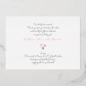 PixDezines Roos Gold Hearts Birth Notice Folie Uitnodiging (Achterkant)
