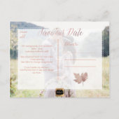 PixDezines Roos Gold Herfst Foliage/sla onze datum Aankondigingskaart (Achterkant)