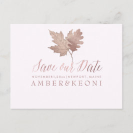 PixDezines Roos Gold Herfst Foliage/sla onze datum Aankondigingskaart