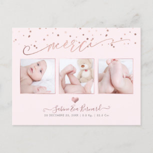PixDezines Roos Gold les Étoiles Remerciements Briefkaart