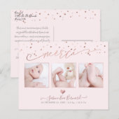 PixDezines Roos Gold les Étoiles Remerciements Briefkaart (Voorkant / Achterkant)