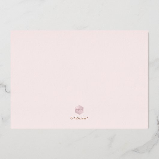 PixDezines Roos Gold Luxe Script Save the Date Folie Uitnodiging (Achterkant)