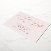 PixDezines Roos Gold Luxe Script Save the Date Folie Uitnodiging (Gedraaid)