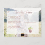 PixDezines Roos Gold/Pineapple/Save our Date Aankondigingskaart (Achterkant)